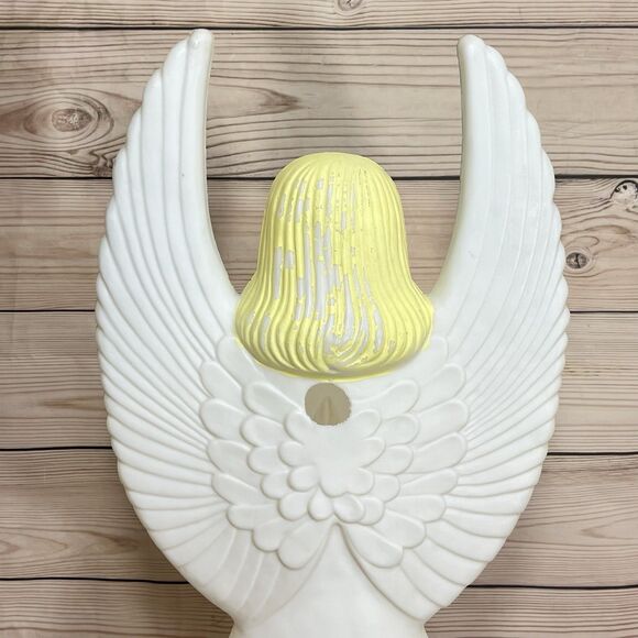 Vintage Christmas Angel Blow Mold 30" Union Products 1988 Blue Wings with Light - Picture 8 of 14
